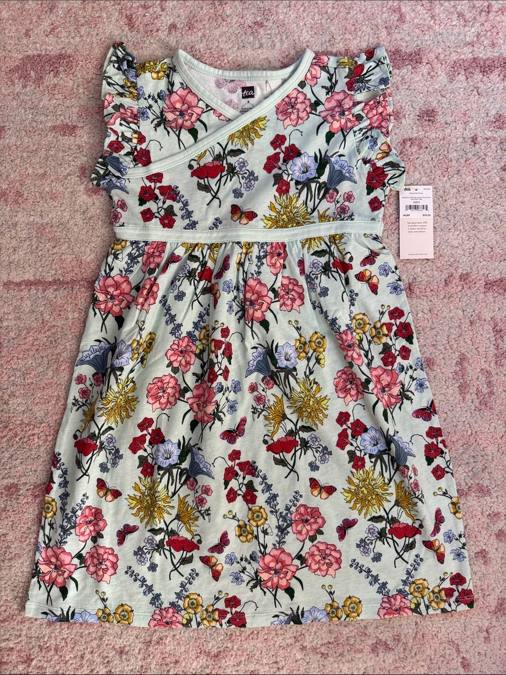 Tea Collection Floral Wrap Dress NWT Size 5